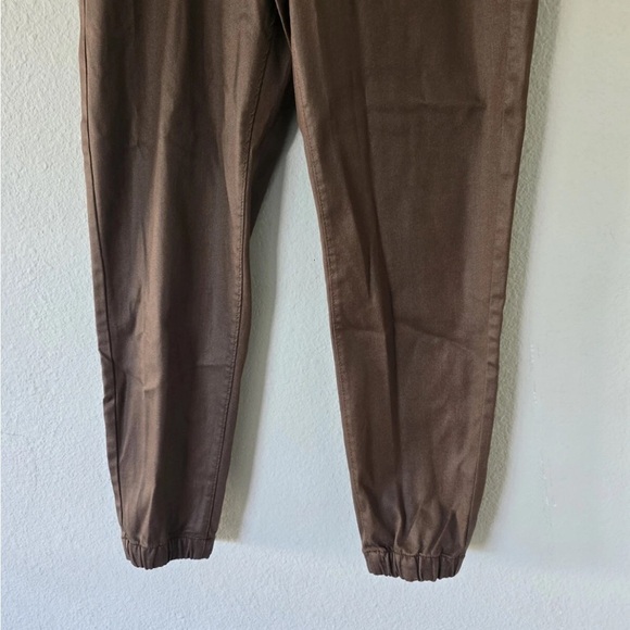 $68 New Black Tape Leather Ankle Pants Brown Women High Rise Size 30 Pockets - Picture 5 of 12